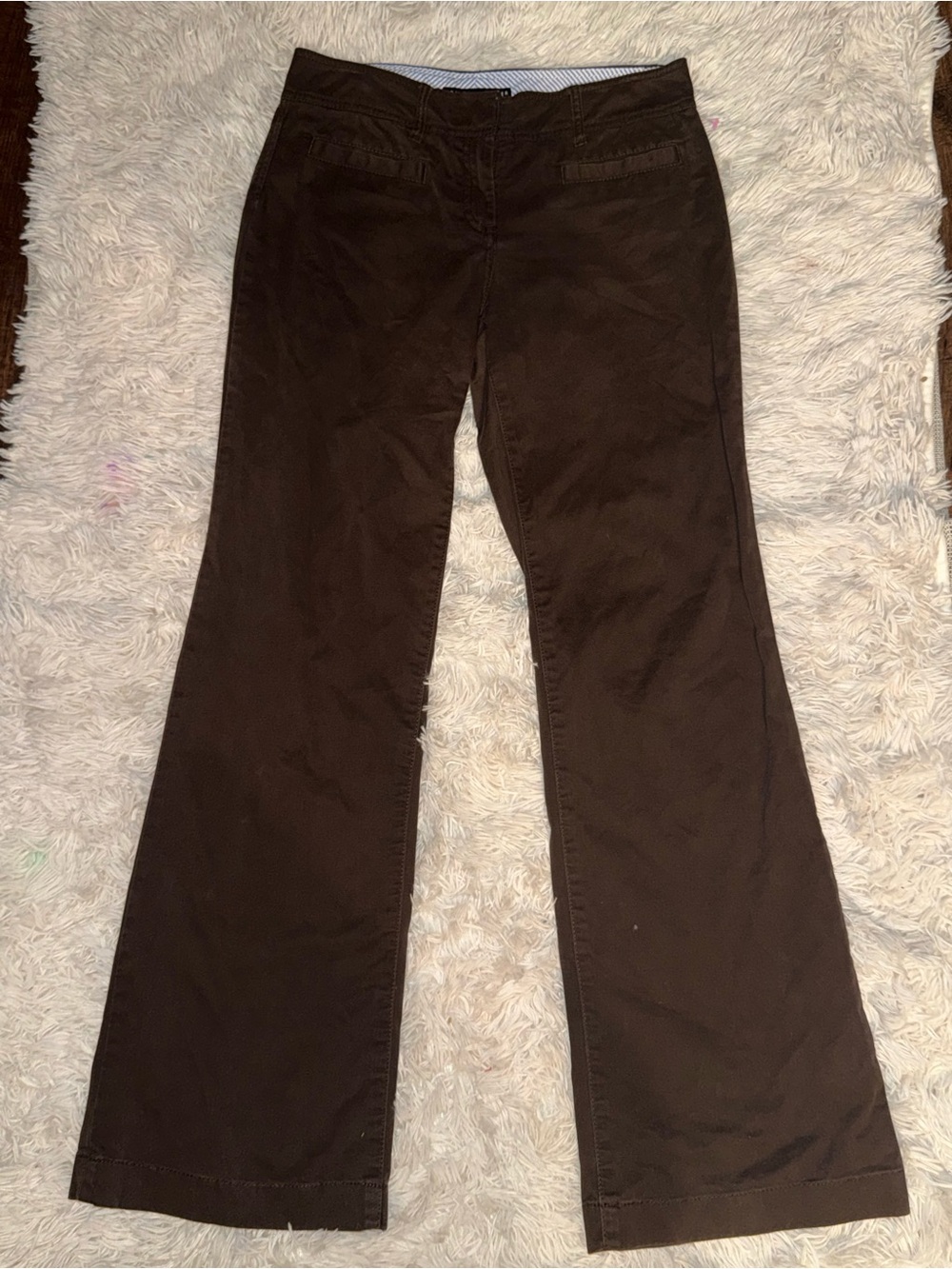 Tommy Hilfiger Low Rise Brown Women's Pants with Logo Detail